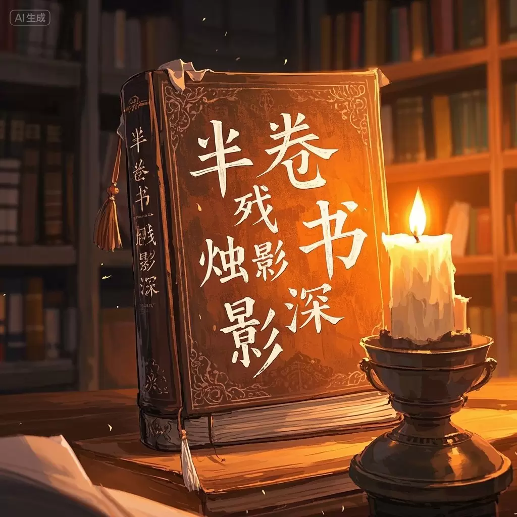 半卷书残烛影深
