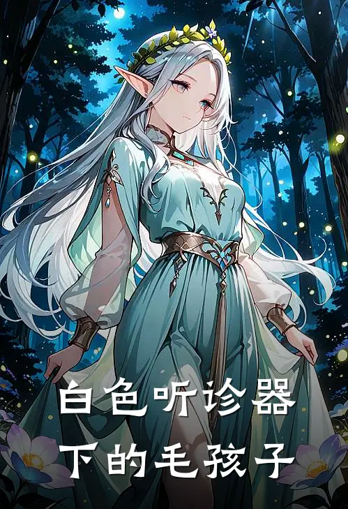 白色听诊器下的毛孩子